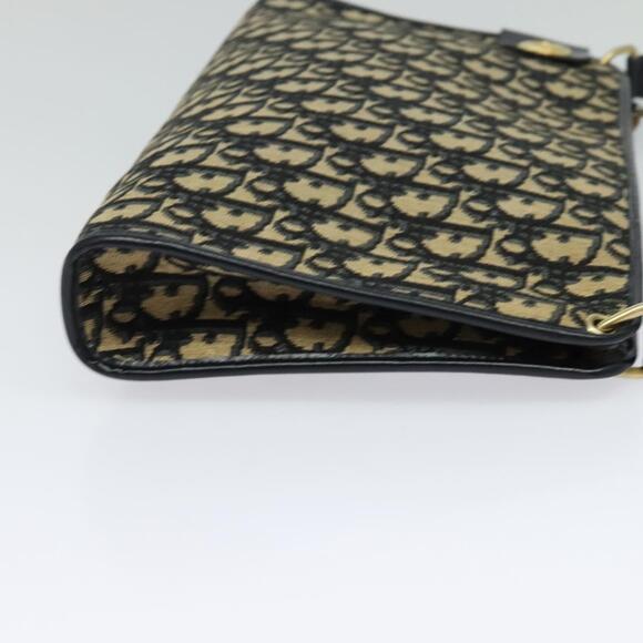 DIOR Trotter Canvas Shoulder Bag Navy Gold - Picture 5 of 12